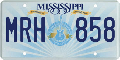 MS license plate MRH858