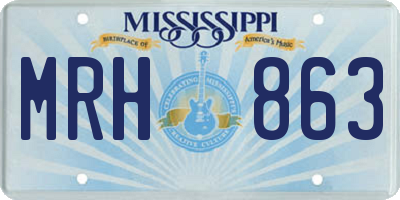 MS license plate MRH863