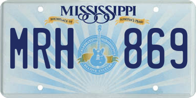 MS license plate MRH869