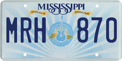 MS license plate MRH870