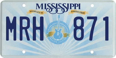 MS license plate MRH871