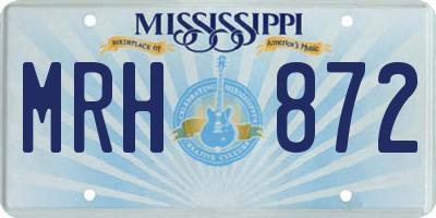 MS license plate MRH872