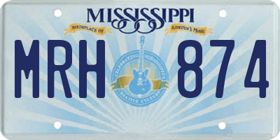 MS license plate MRH874