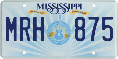 MS license plate MRH875