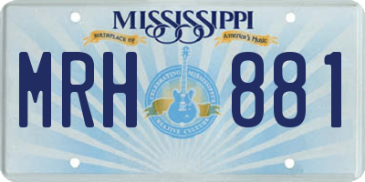 MS license plate MRH881