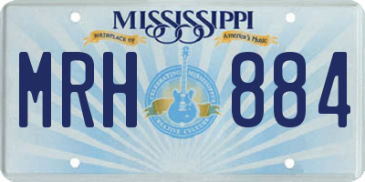MS license plate MRH884