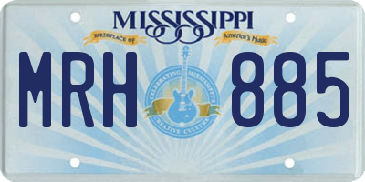 MS license plate MRH885