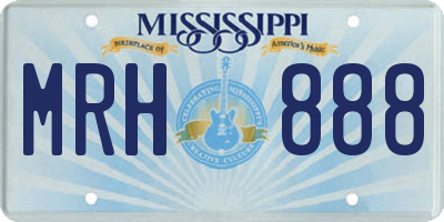 MS license plate MRH888