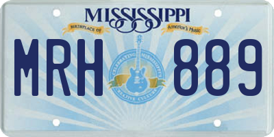 MS license plate MRH889