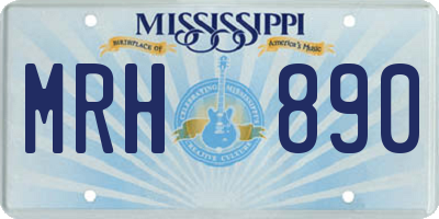 MS license plate MRH890