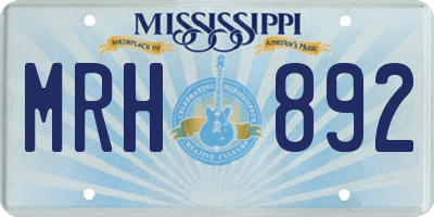 MS license plate MRH892