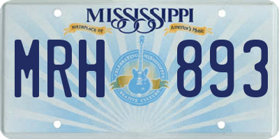 MS license plate MRH893