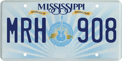 MS license plate MRH908