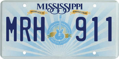 MS license plate MRH911