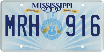 MS license plate MRH916