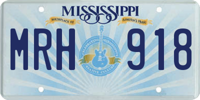 MS license plate MRH918