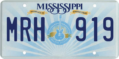 MS license plate MRH919
