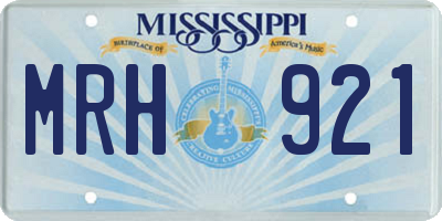 MS license plate MRH921
