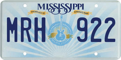 MS license plate MRH922