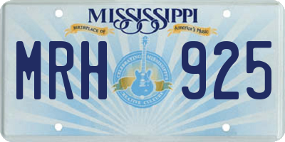 MS license plate MRH925
