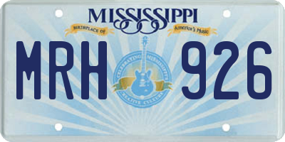 MS license plate MRH926