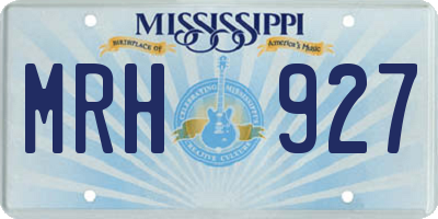 MS license plate MRH927