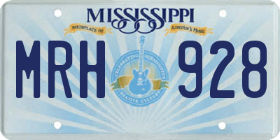 MS license plate MRH928