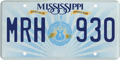 MS license plate MRH930