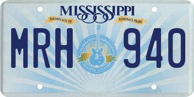 MS license plate MRH940