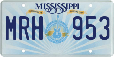 MS license plate MRH953