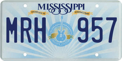 MS license plate MRH957