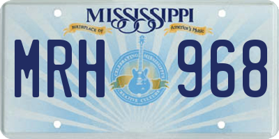 MS license plate MRH968