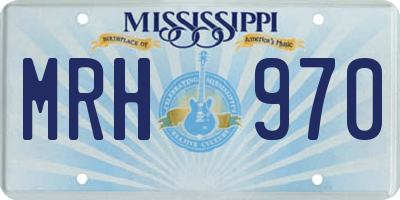 MS license plate MRH970