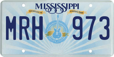 MS license plate MRH973