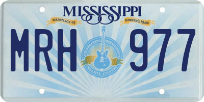 MS license plate MRH977