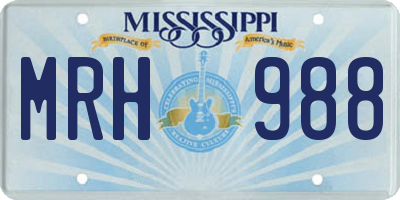 MS license plate MRH988