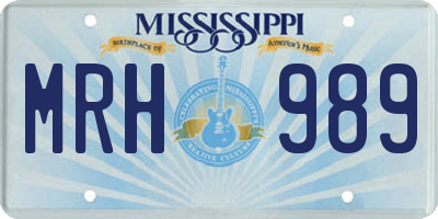 MS license plate MRH989
