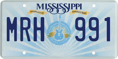MS license plate MRH991
