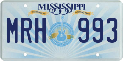MS license plate MRH993