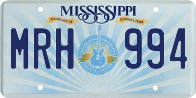 MS license plate MRH994