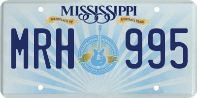 MS license plate MRH995