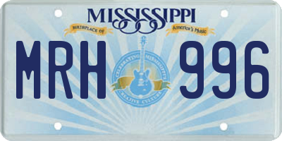 MS license plate MRH996