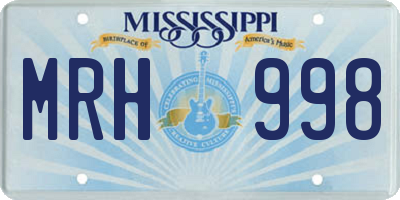 MS license plate MRH998