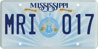 MS license plate MRI017