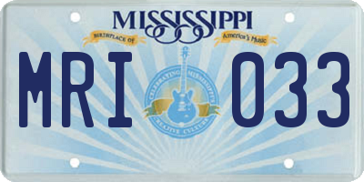 MS license plate MRI033
