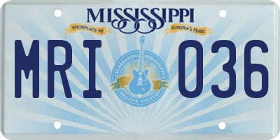 MS license plate MRI036