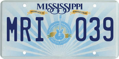 MS license plate MRI039