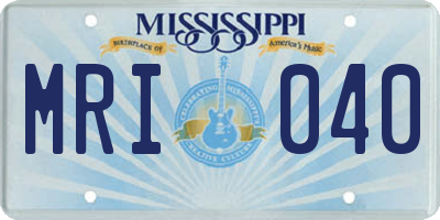MS license plate MRI040