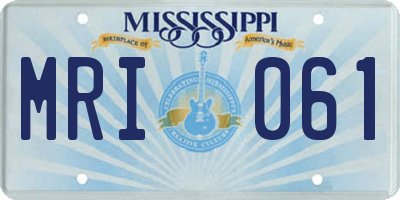 MS license plate MRI061