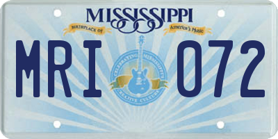 MS license plate MRI072